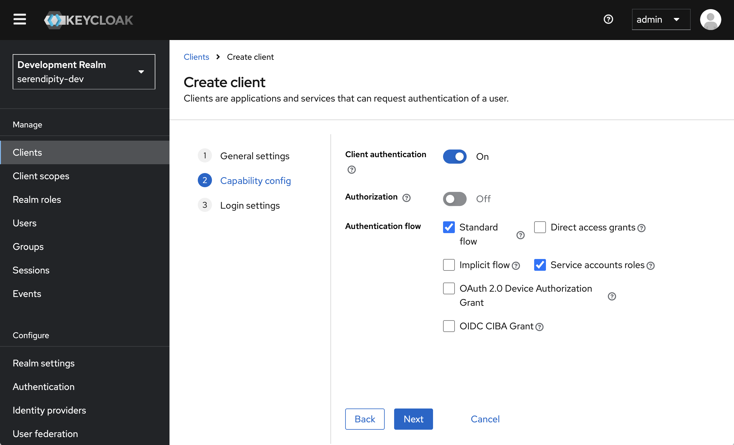 Keycloak Admin Console Create Client 2