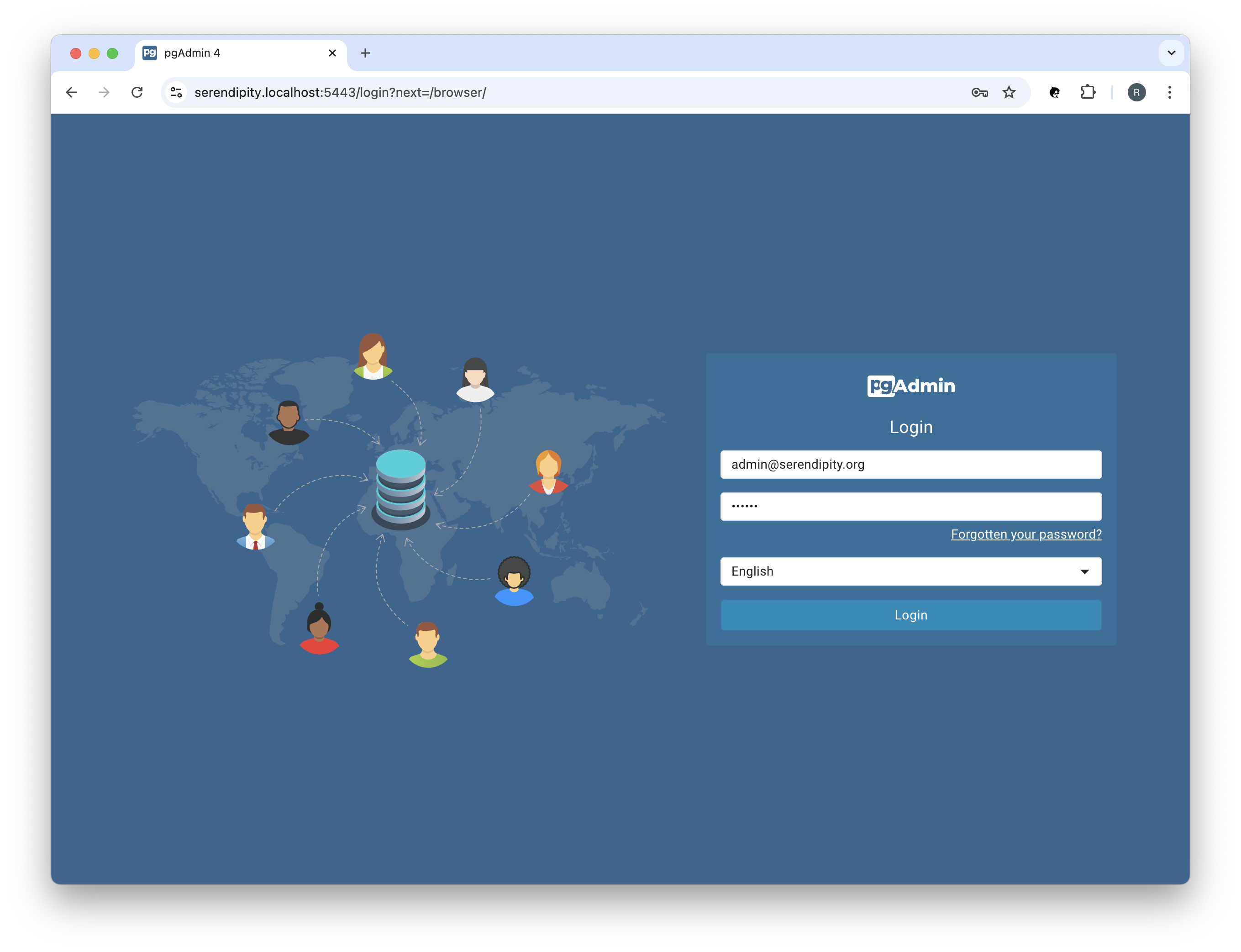Login to pgAdmin